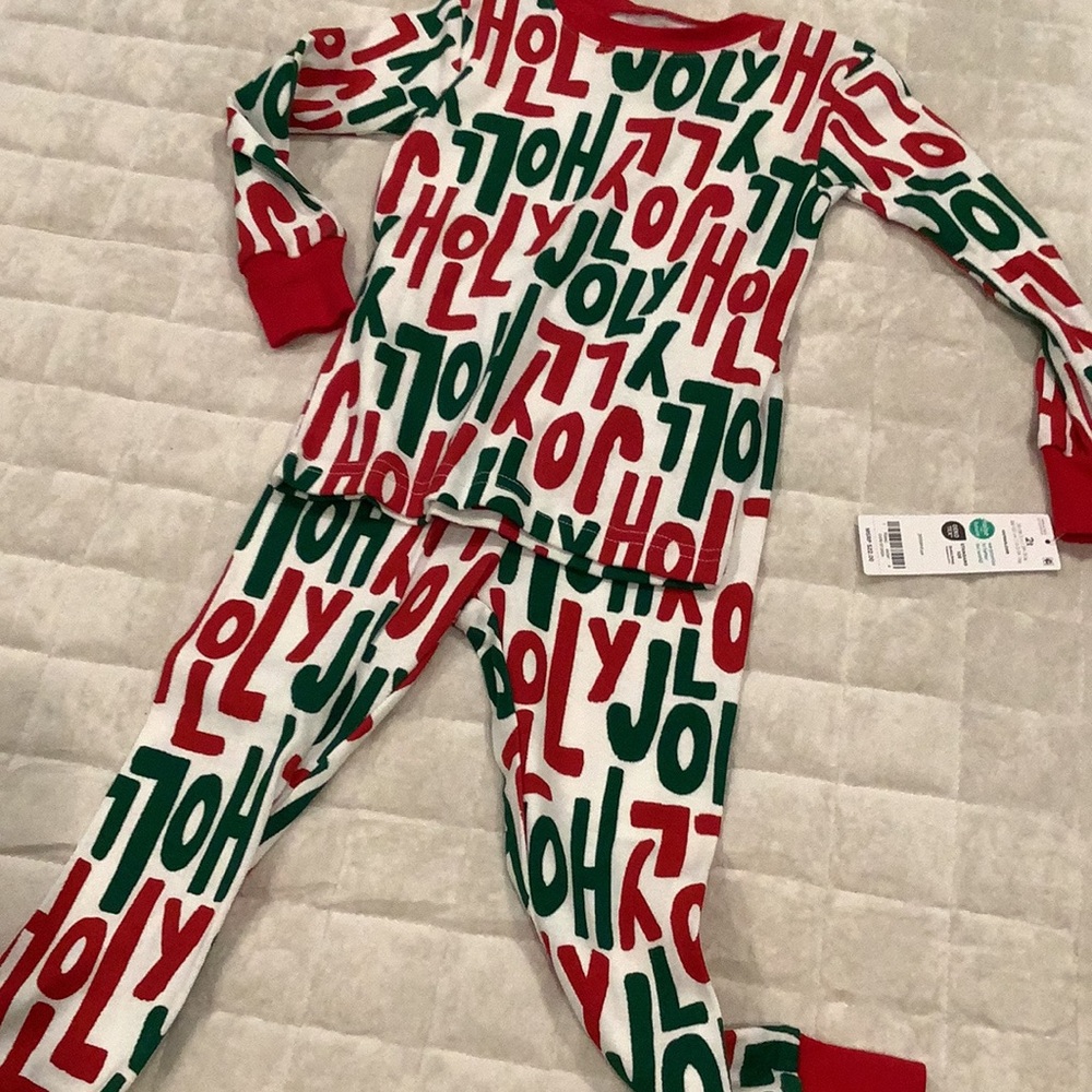 Carter's Red, Green & White Holiday 'JOY' Kids Pajama Set